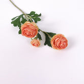 3 Heads Ranunculus Stem in Orange 40cmH